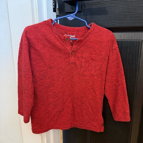 Cat & Jack Red Long Sleeve Henley Tee – 3T - Picture 1 of 3